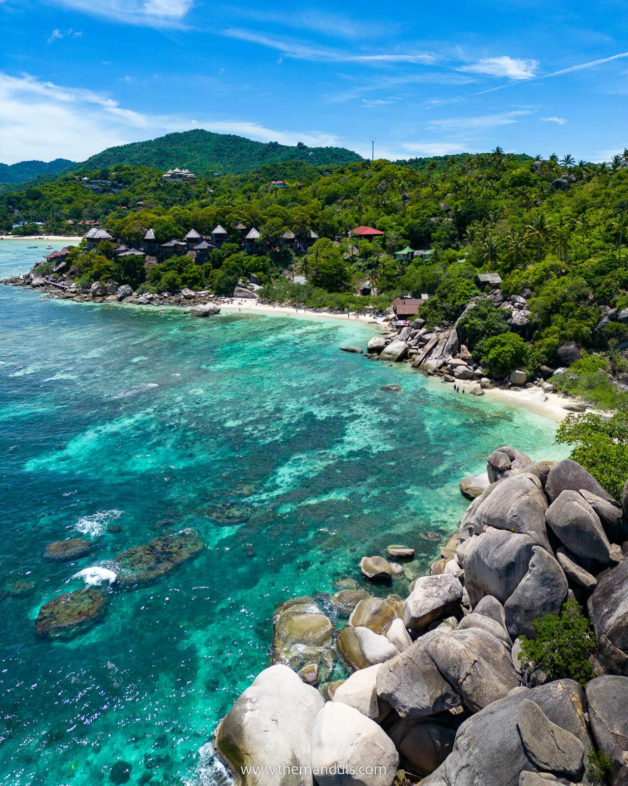 Freedom Beach Koh Tao drone, best things to do on Koh Tao, BEst places Koh Tao, attractions, snorkeling Koh Tao, Koh Tao Best Beaches, Koh Tao Itinerary