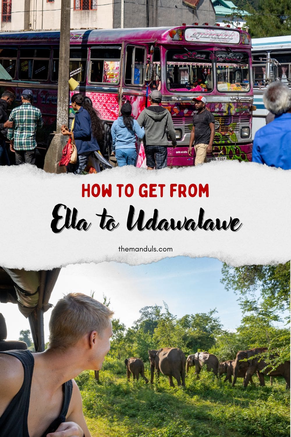 How to get from Ella to Udawalawe pinterest