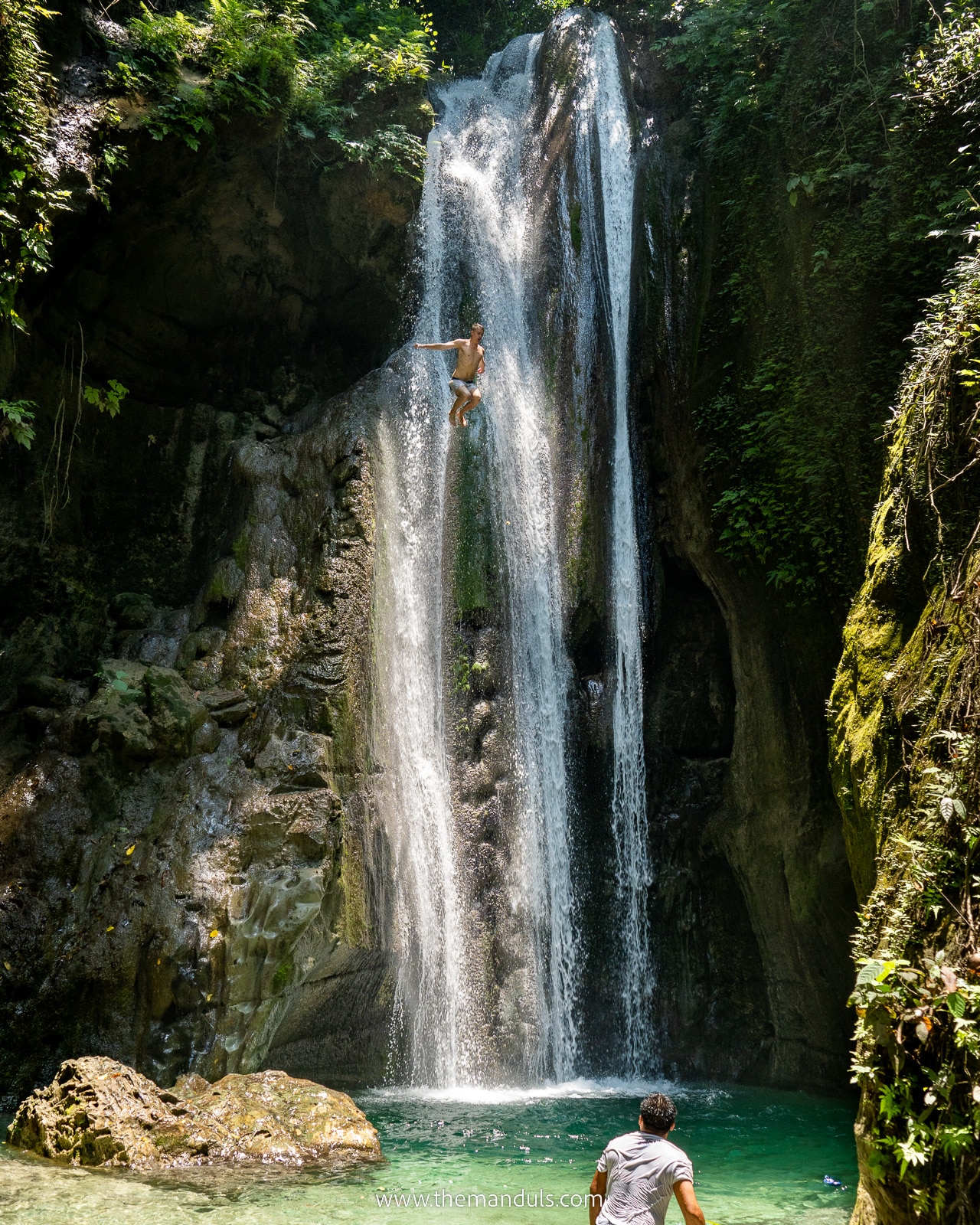 Binalyan Falls on Cebu Island cliff jumping