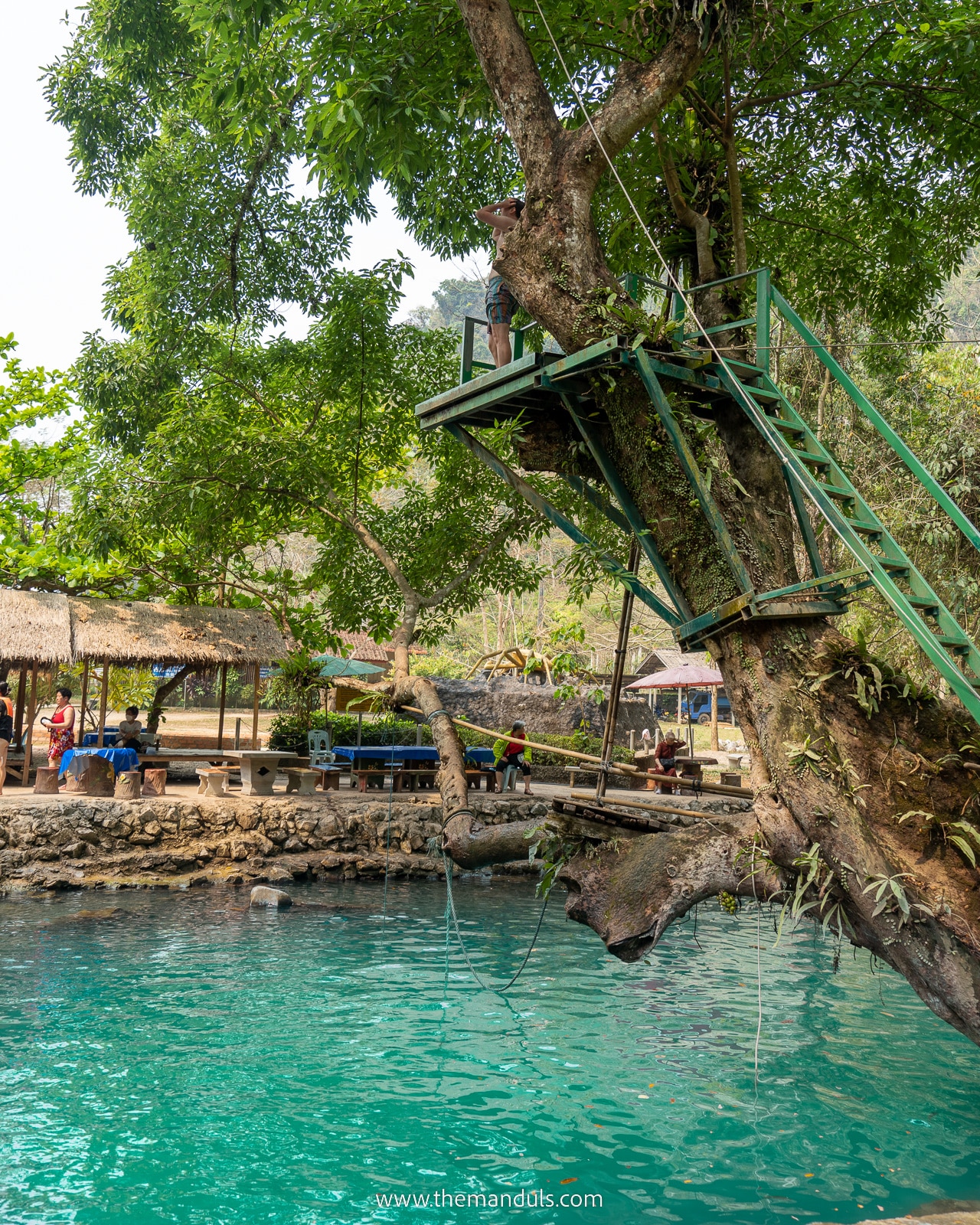 Blue Lagoon 1 Vang Vieng jumping platform