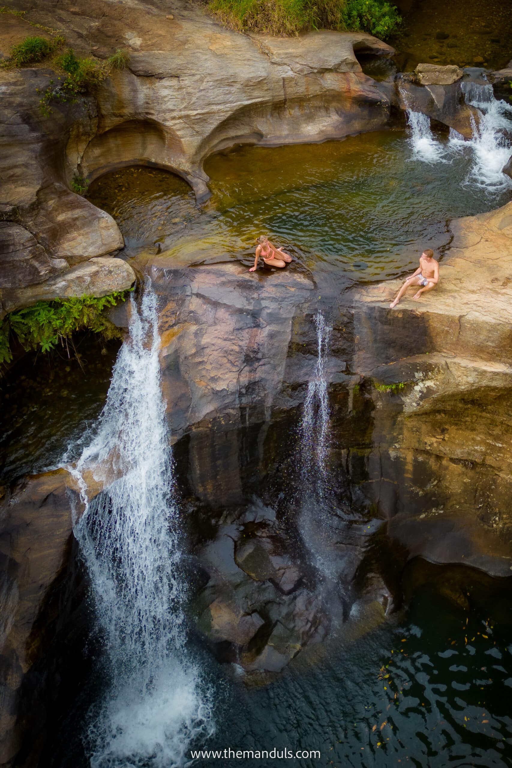 Diyaluma Falls Ella Sri Lanka second highest waterfall in sri lanka upper diyaluma waterfall best things to do in sri lanka diyaluma waterfall hike drone photo diyaluma falls ella