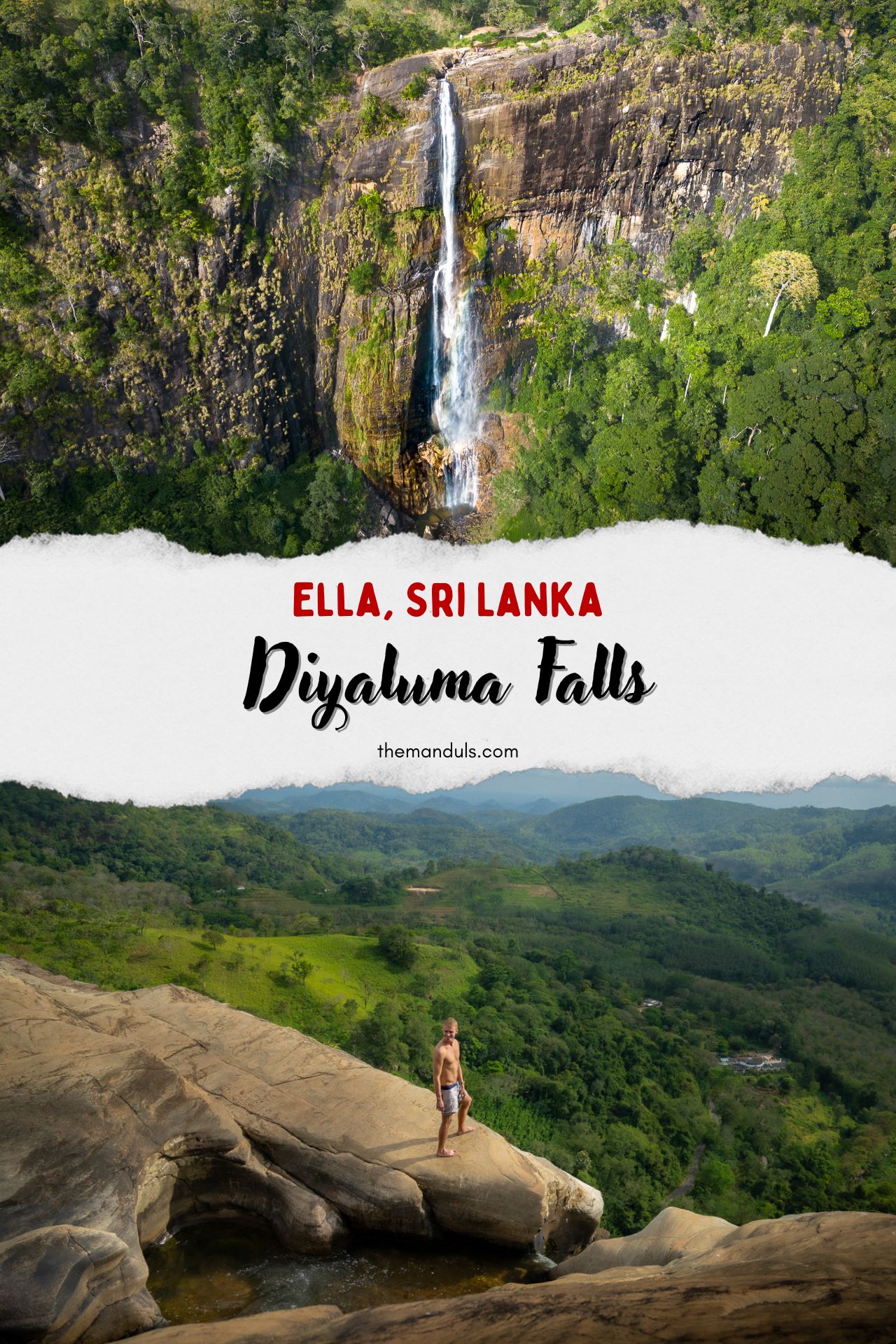 Diyaluma Falls Ella Sri Lanka second highest waterfall in sri lanka upper diyaluma waterfall best things to do in sri lanka diyaluma waterfall hike drone photo diyaluma falls ella