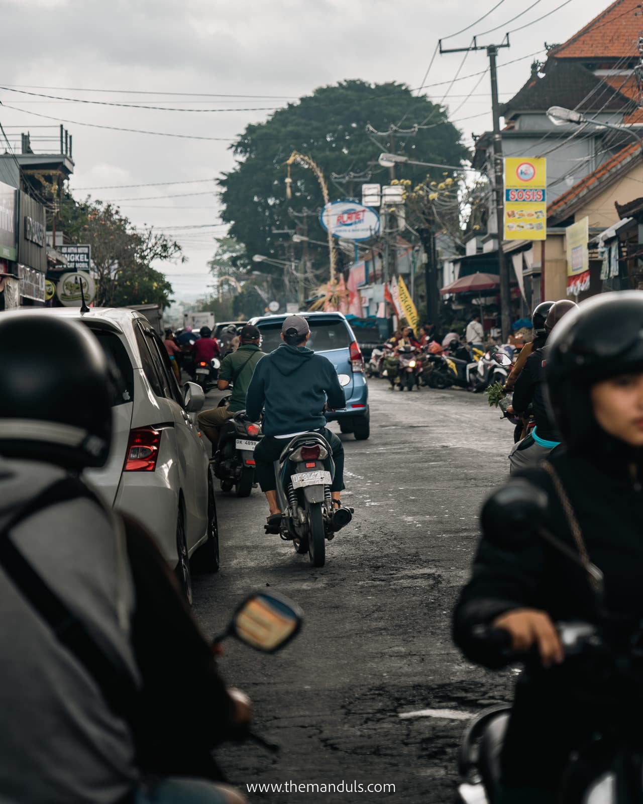 Bali traffic street in Bali Ubud Bali motorbike