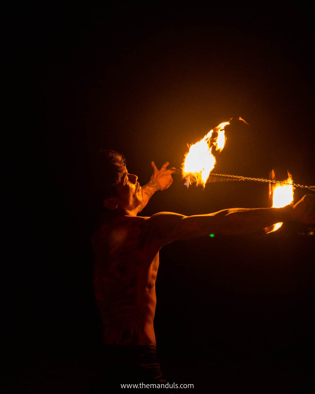 Fire show on a beach Thailand