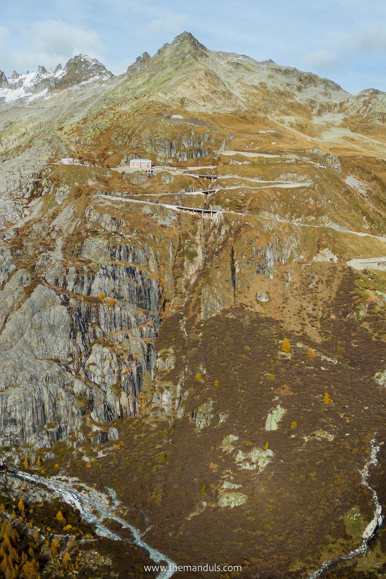 Furkapass Switzerland drone photo