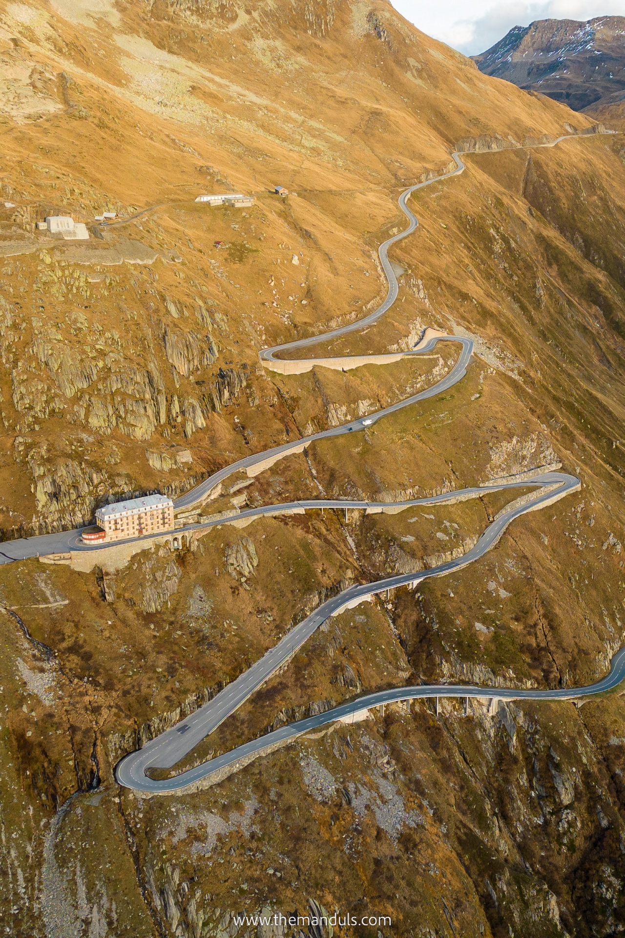 Furkapass Switzerland drone photo