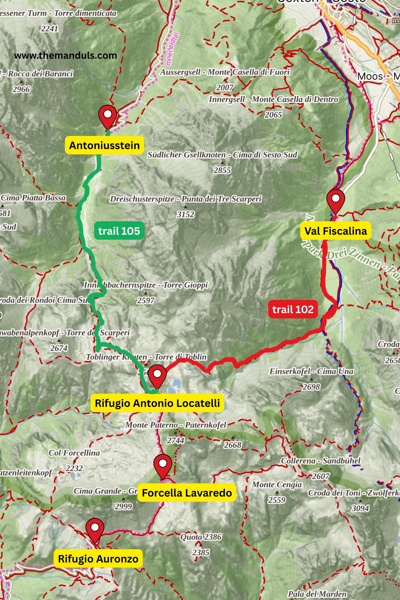 Tre Cime di Lavaredo alternative hike options Tre Cime di Lavaredo hike