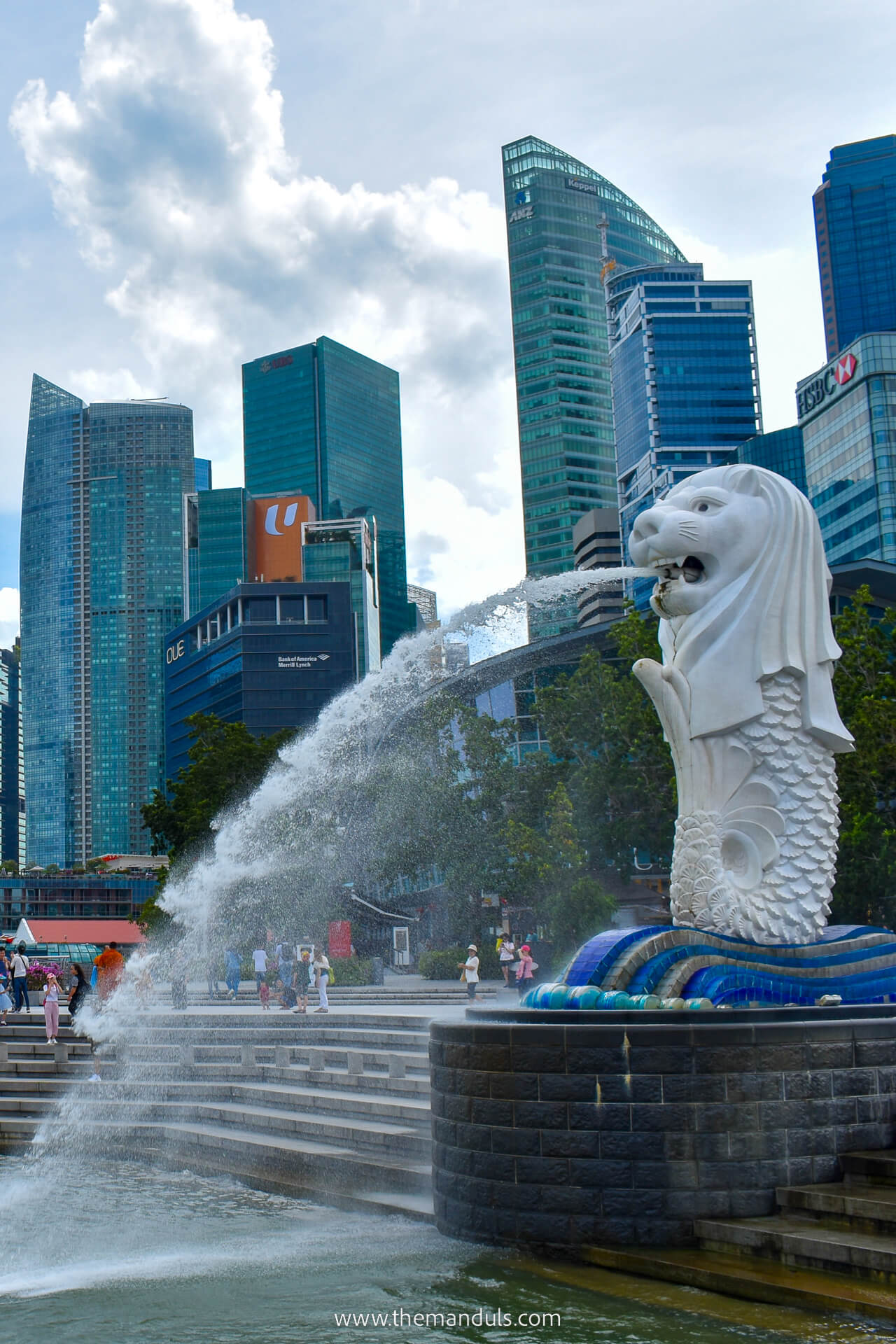 Singapore Merlion statiu Marina Bay Singapore Merlion statiu Marina Bay