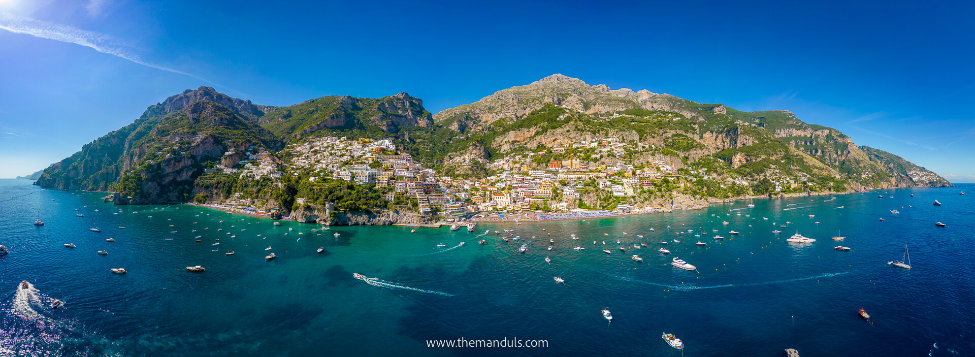 Panorama of Amalfi Coast in Italy