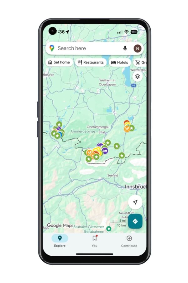 Bavarian Alps Google Maps
