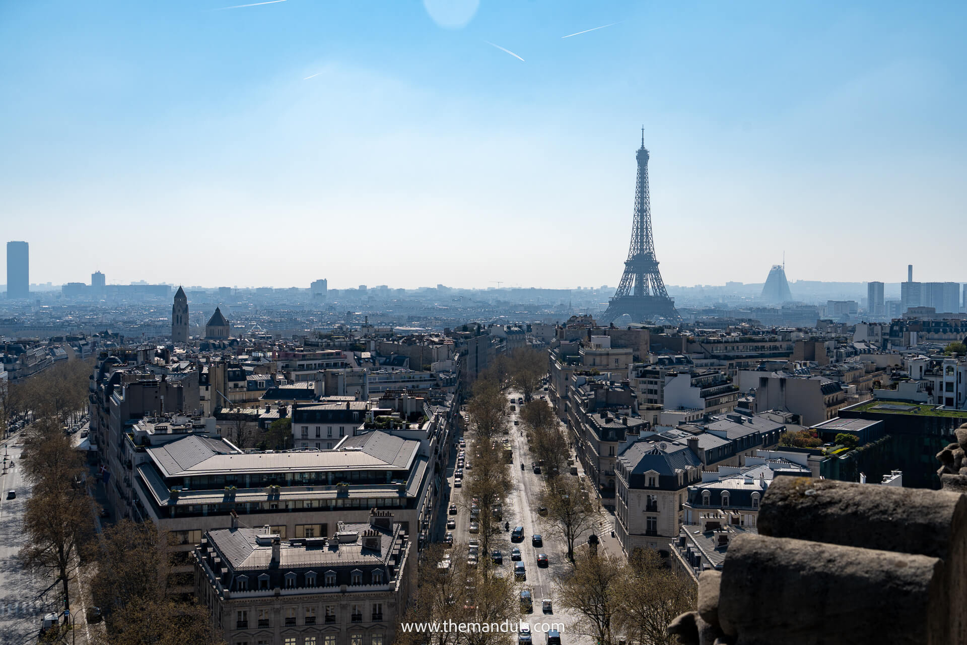 Arc de Triomphe Paris Eiffel Tower view