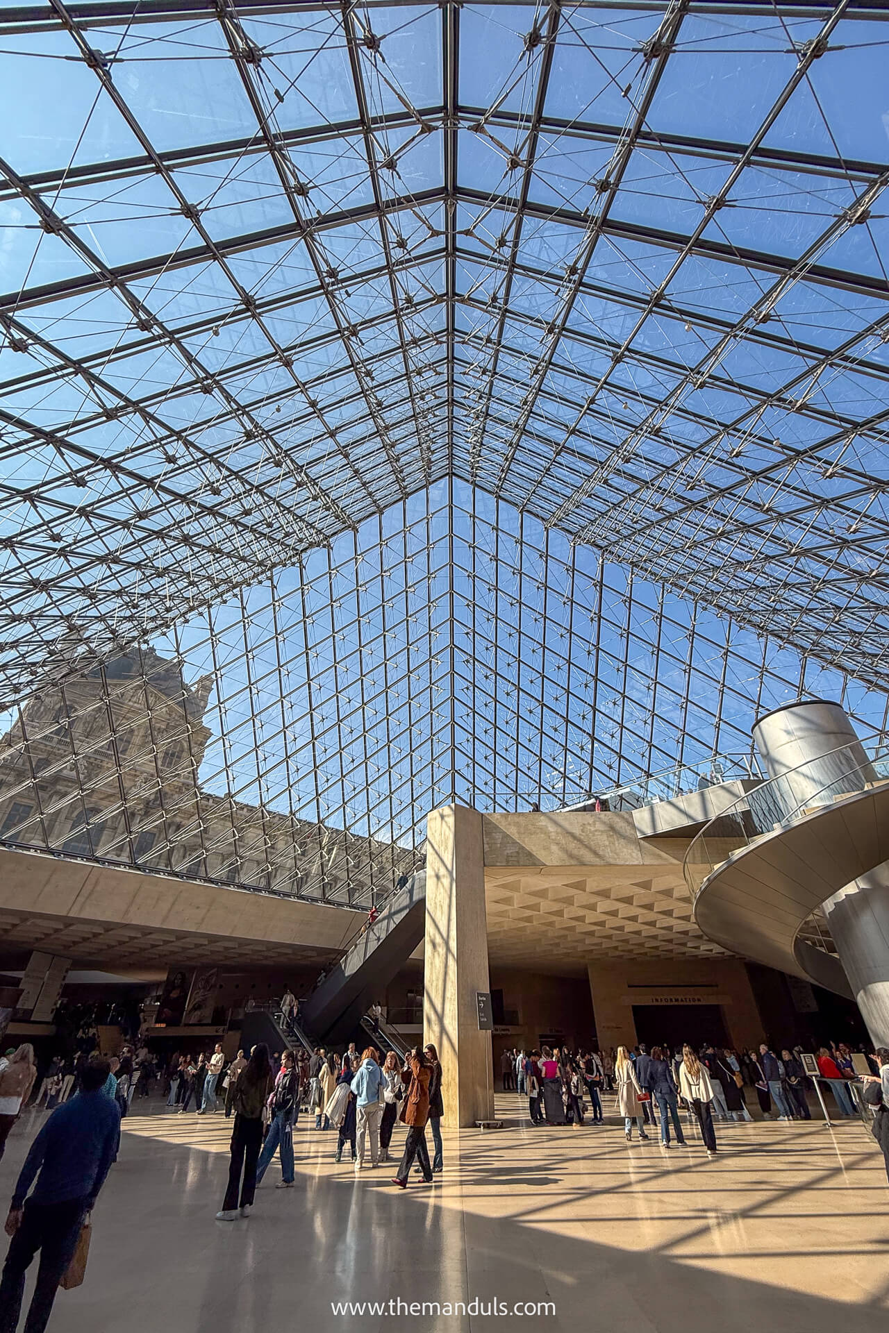 Louvre inside pyramid Louvre inside pyramid